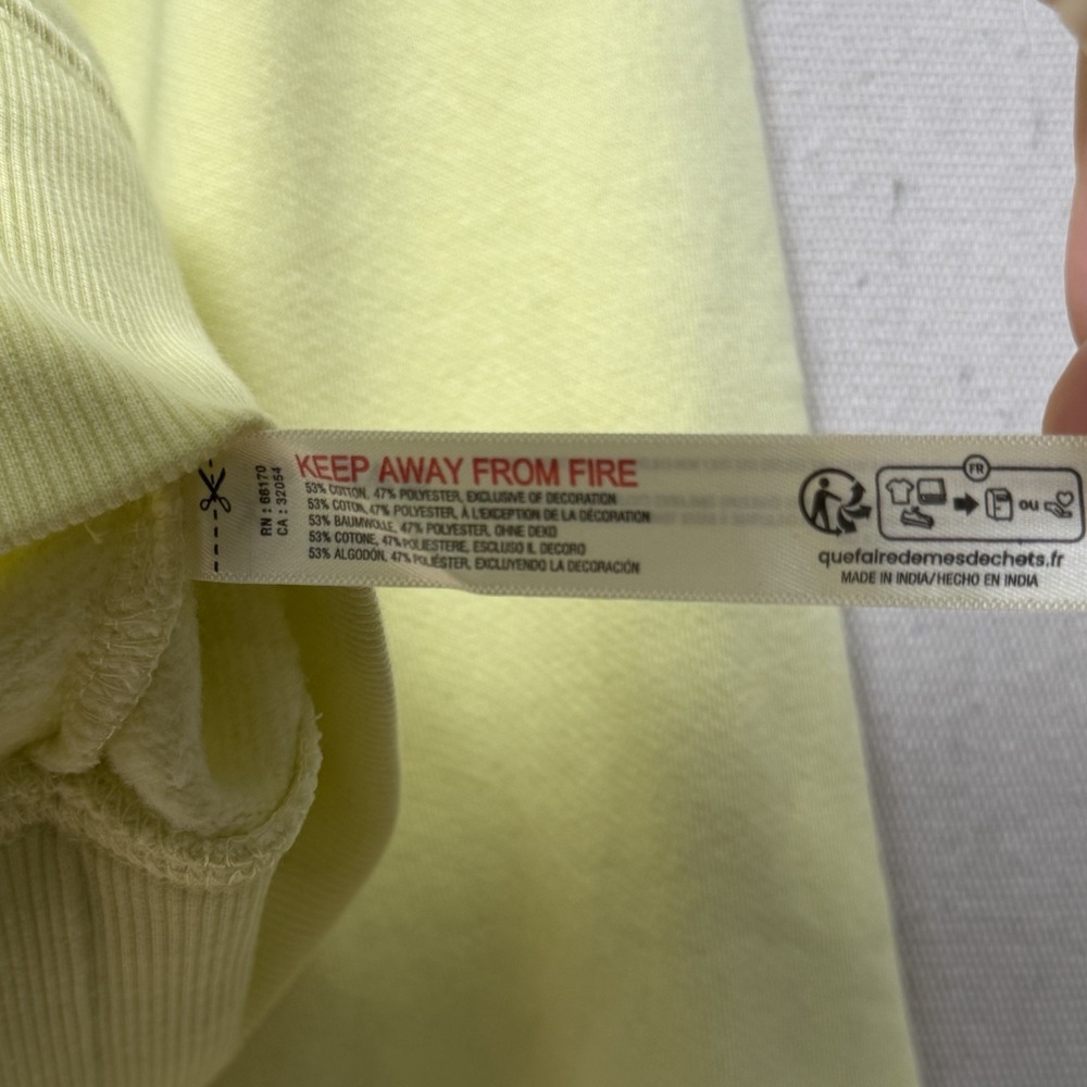 Celandine Surf Camp Sweatshirt Yellow Graphic Wave Terry XS Anthropologie - Picture 7 of 12
